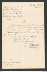 k.k. naturhistorisches Hofmuseum, Intendanzakten 1885-1896 (Hauer), Aktenzahl Z.100/1888, Seite 1